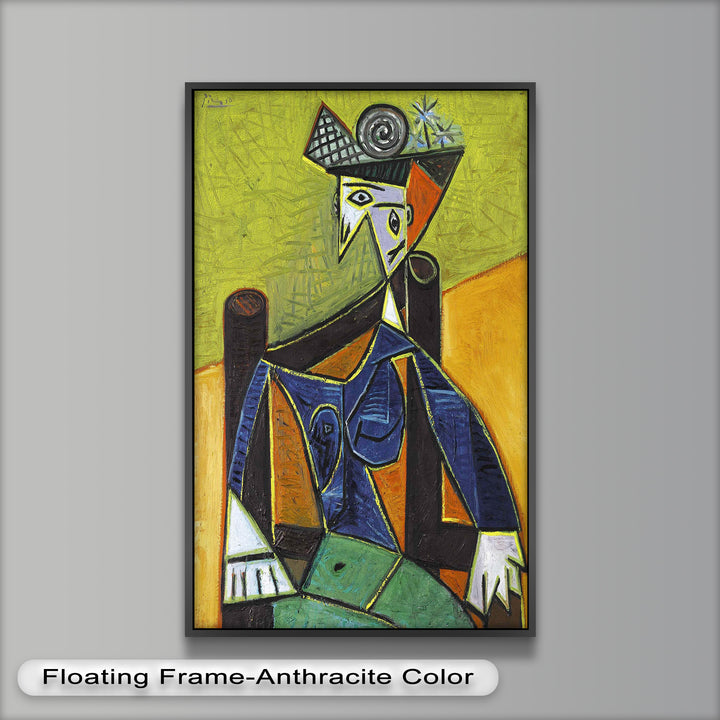 Woman in a Spiral Hat – Picasso-Style Cubist Oil Painting