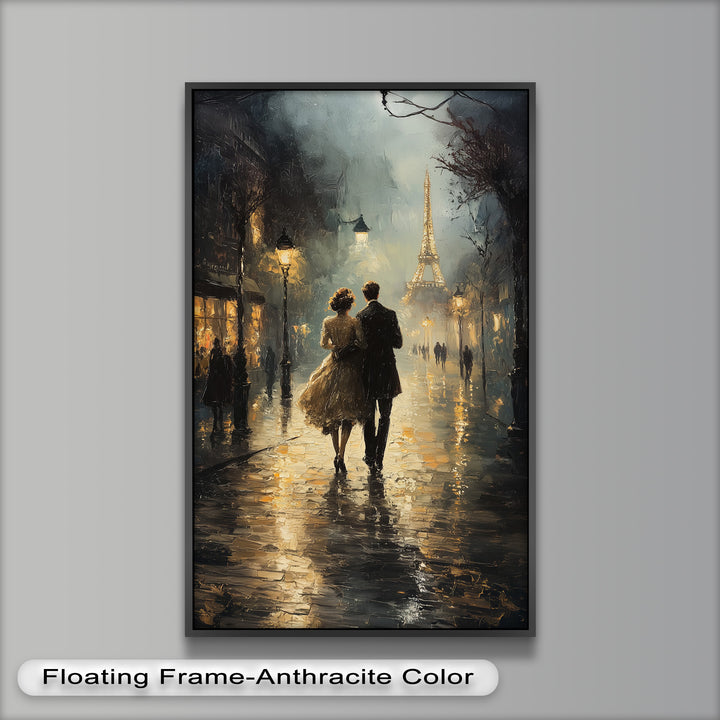 Romantic Couple in Evening Light - Love Oil Painting