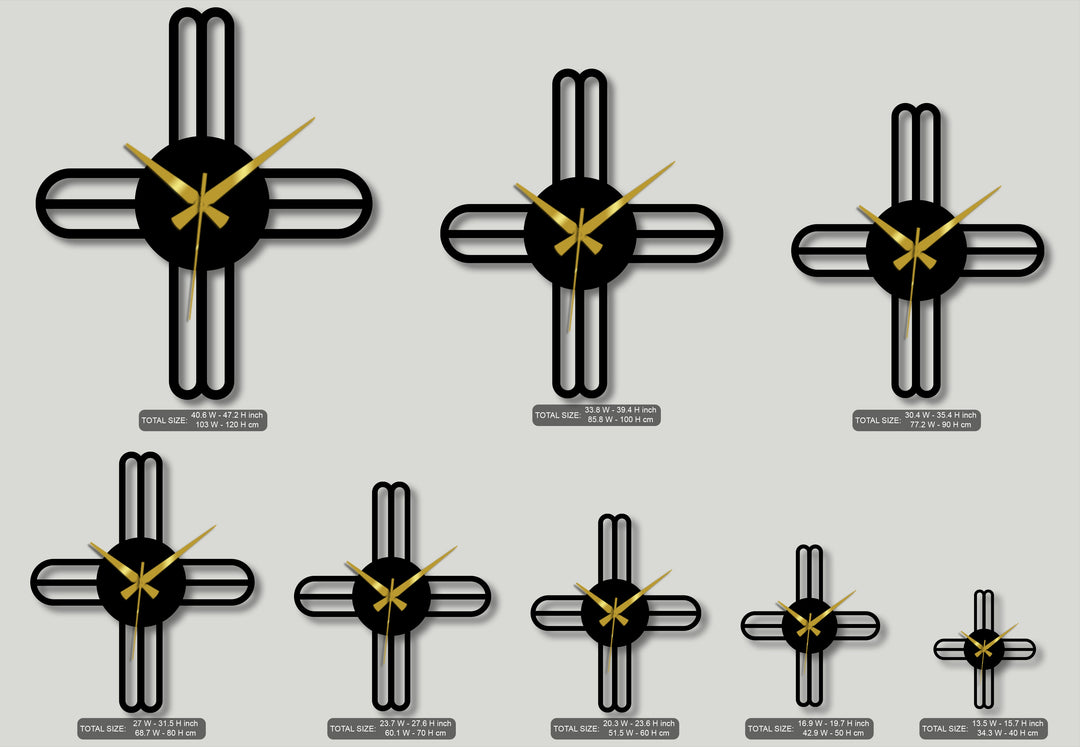 Modern Cross Line Minimalist Metal Wall Clock