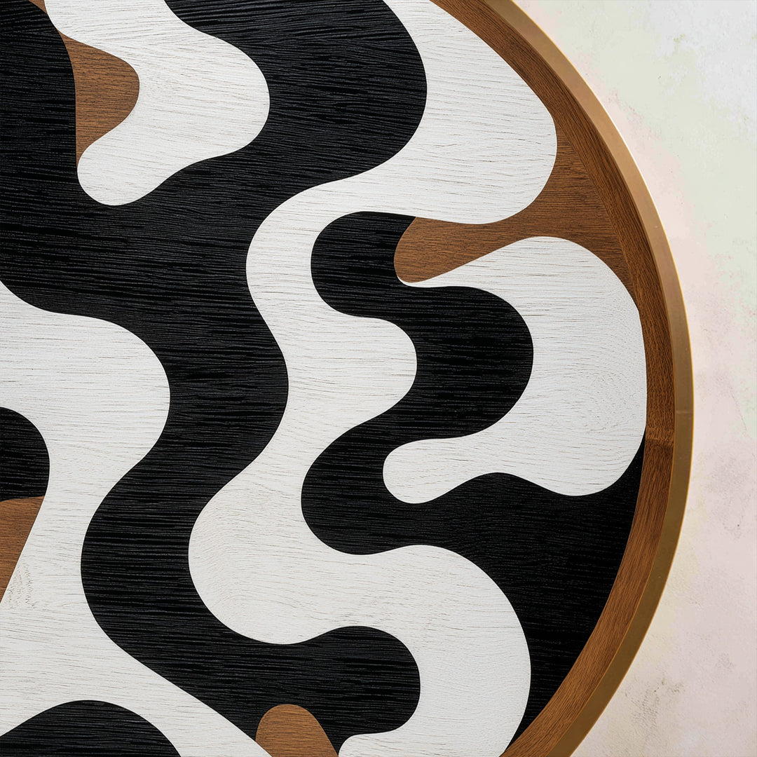 Flux monochrome–Rond abstrait Tableau Peinture à l’huile