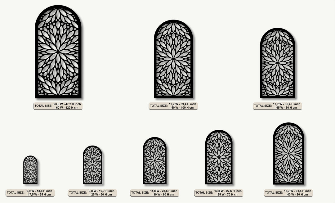 Sacred Bloom Arch – Mandala Inspired Floral Metal Wall Art