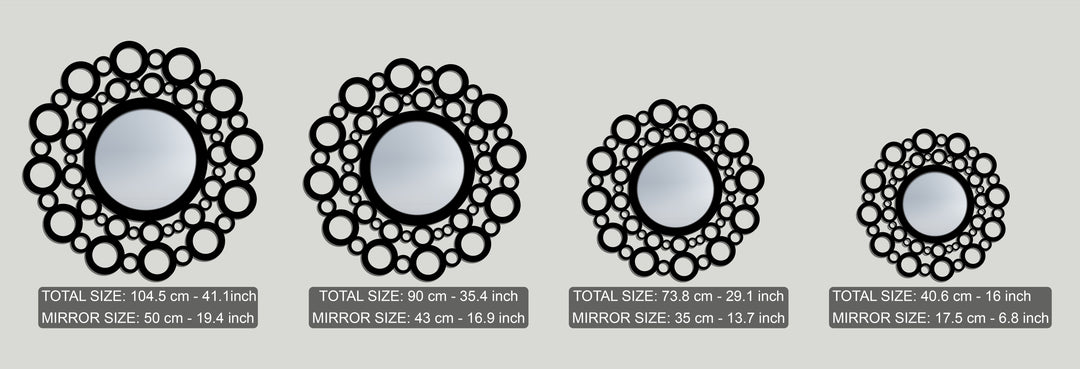 Bubble Circle Frame Metal Wall Mirror – Modern Artistic Design