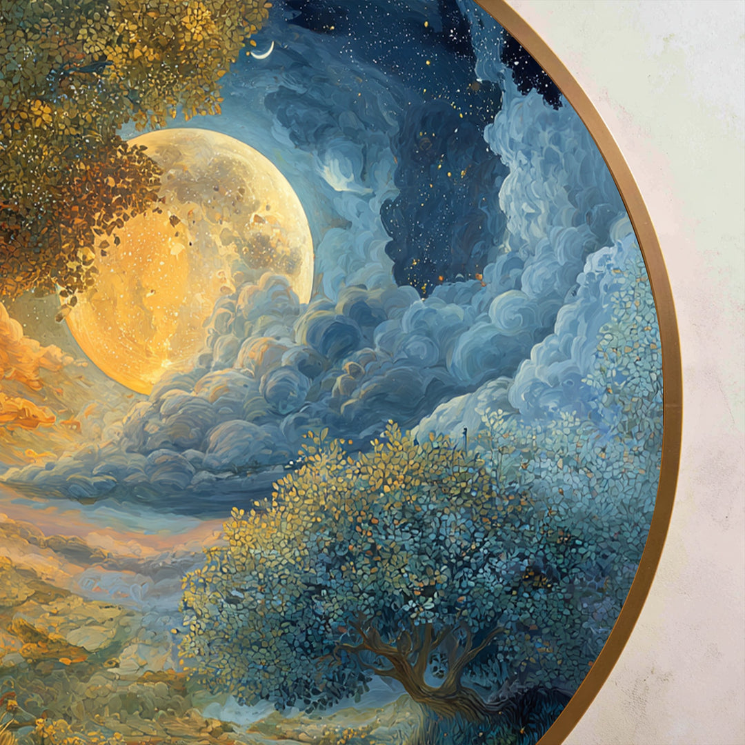 Moonlit Harmony – Dreamlike Landscape Oil Painting