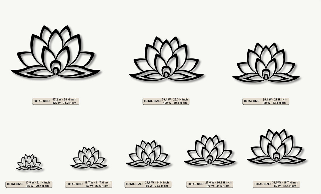Minimal Lotus Bloom – Zen Metal Wall Art