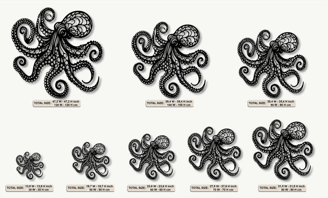 Octopus Metal Wall Art – Nautical Ocean Decor