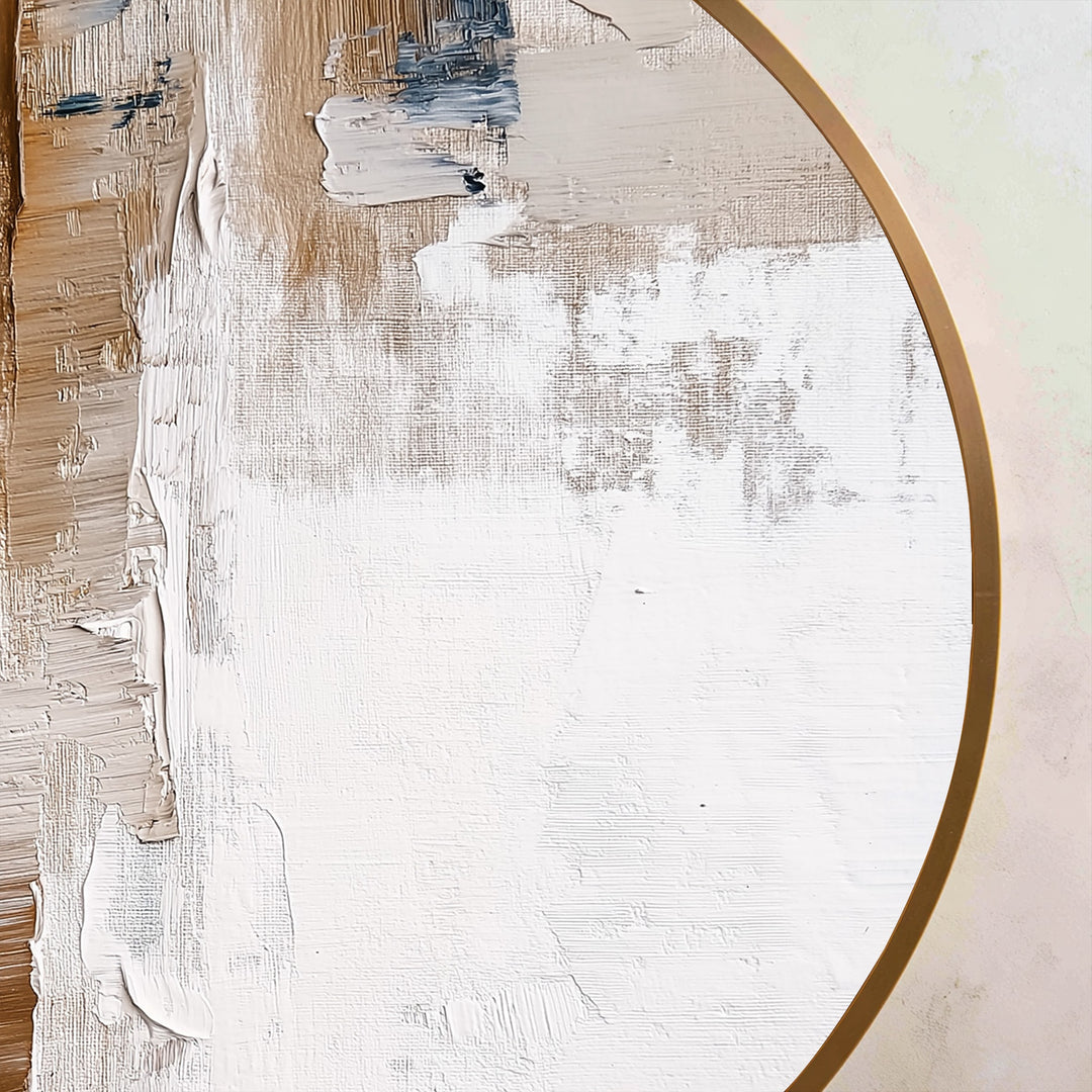 Tierra y horizonte: círculo abstracto texturizado Cuadro al óleo