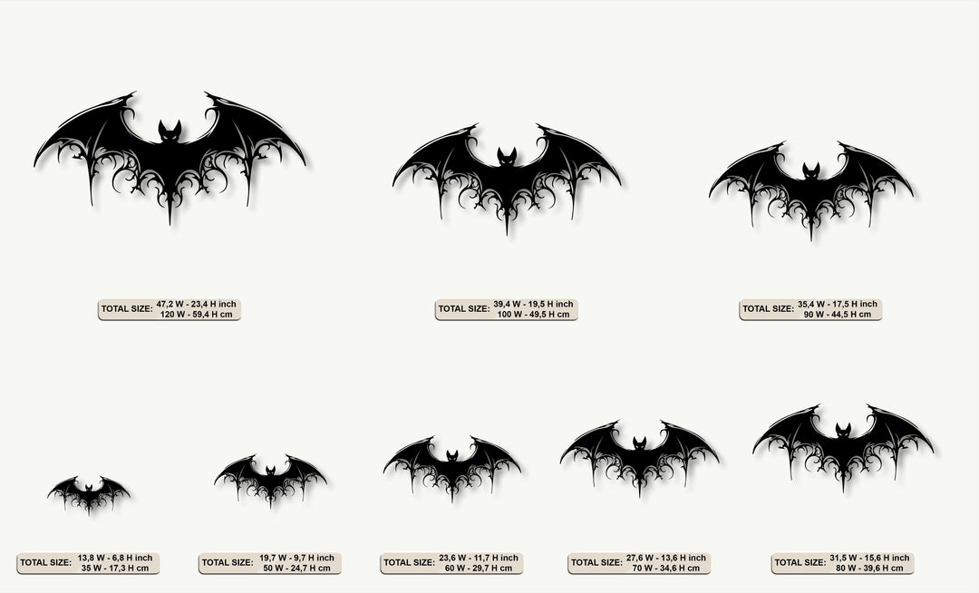 Gothic Bat Metal Wall Art – Dark Fantasy Winged Decor