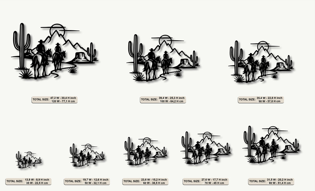 Desert Cowboys Silhouette – Western Metal Wall Art