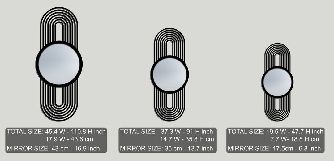 Modern Arch Line Floor Mirror Black