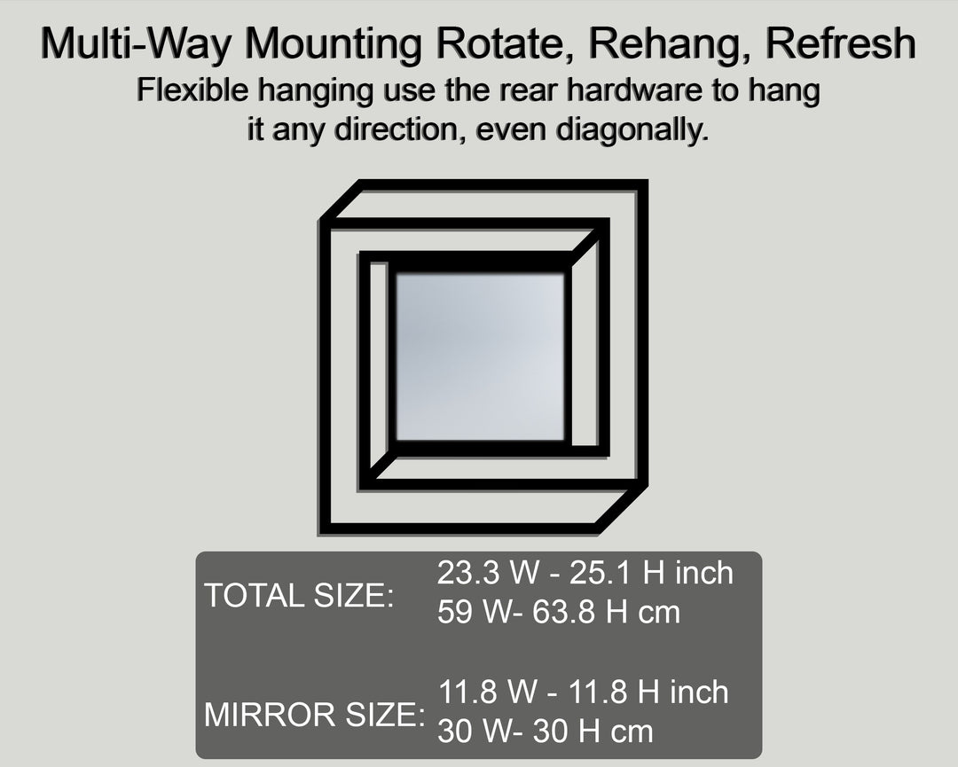 Angled Depth – Modern Layered Geometric Metal Wall Mirror