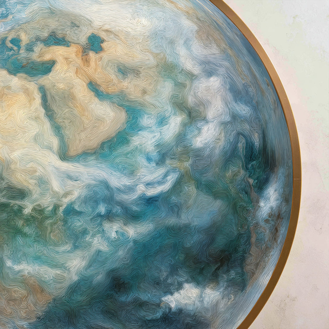 La Terra vista dall'alto - Globo atmosferico rotondo Quadro a Olio