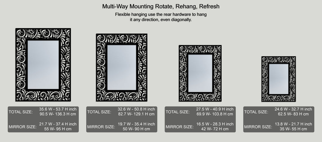 Chiave greca rotonda decorativa Specchio da Parete – Decorazione da parete con specchio classico moderno