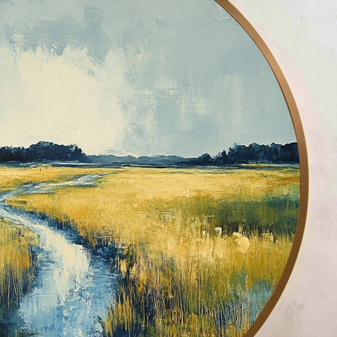 Horizonte Dorado – Pradera Serena Río Redondo Cuadro al óleo