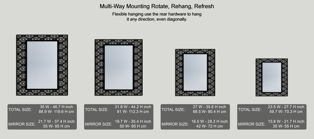 Chiave greca rotonda decorativa Specchio da Parete – Decorazione da parete con specchio classico moderno