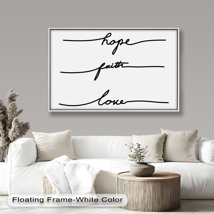 Hoffnung Glaube Liebe – Minimalistisches Ölgemälde