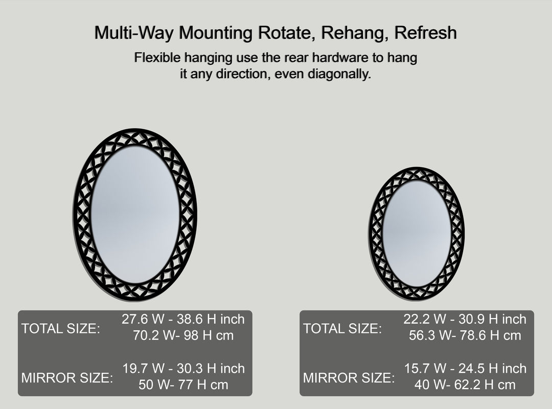 Petal Weave Oval Decorative Wall Mirror – Modern Geometric Mirror Wall Decor