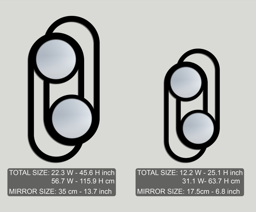 Double Circle Link Metal Wall Mirror – Modern Minimalist Design