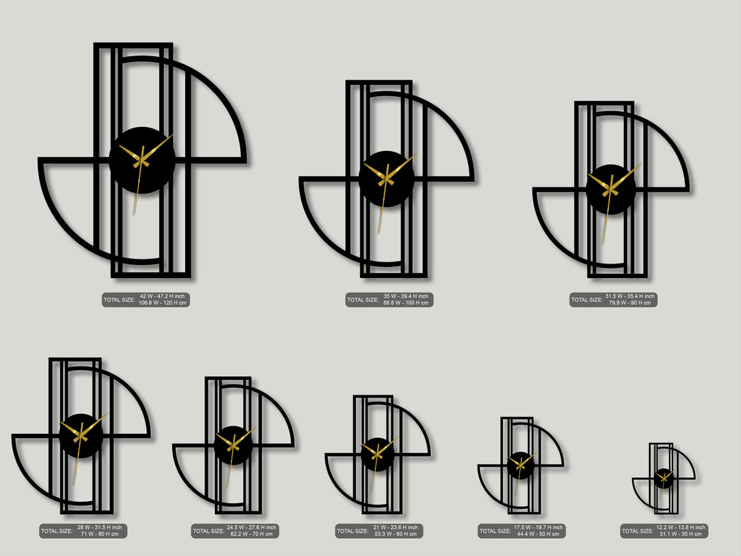 The sleek matte black finish of the geometric frame metal wall clock makes it a modern decoration wall art piece with elegant gold hands.