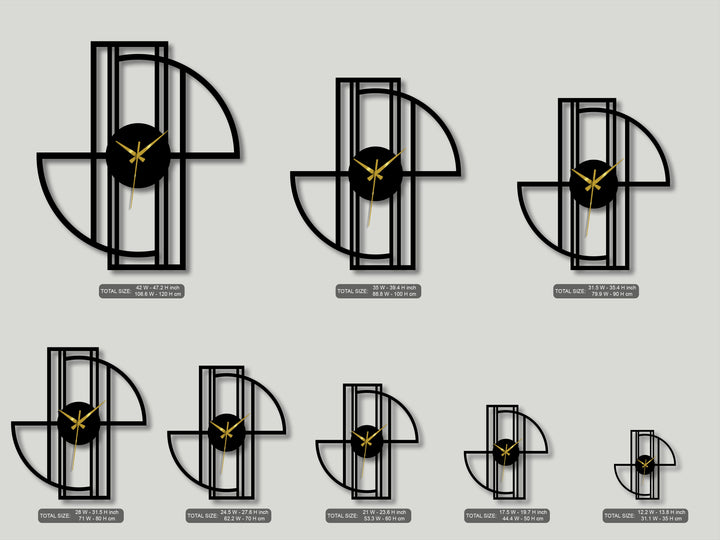 The sleek matte black finish of the geometric frame metal wall clock makes it a modern decoration wall art piece with elegant gold hands.