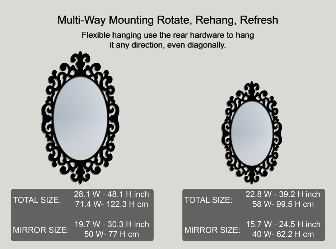 Royal Scroll Oval Decorative Wall Mirror – Classic Ornamental Style