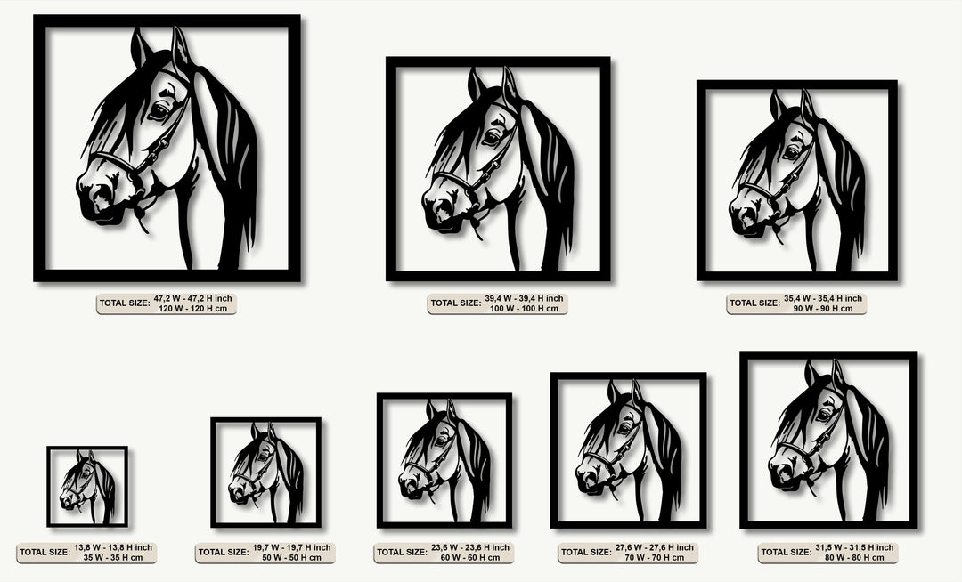 Graceful Stallion Portrait – Modern Horse Metal Wall Art