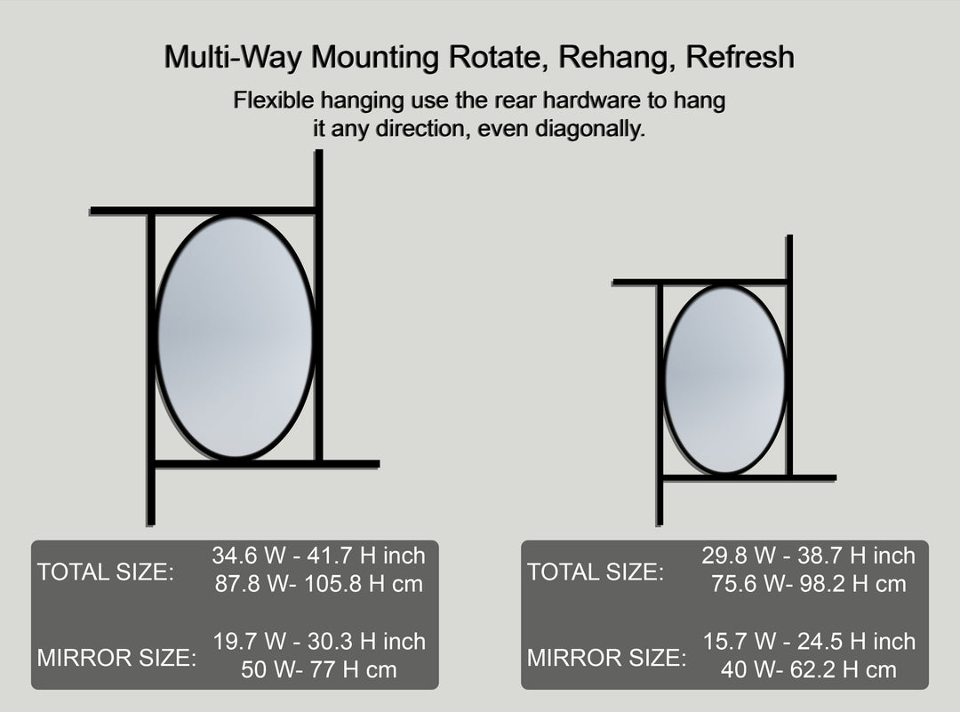 Offset Frame Oval Wall Mirror – Modern Minimalist Geometry