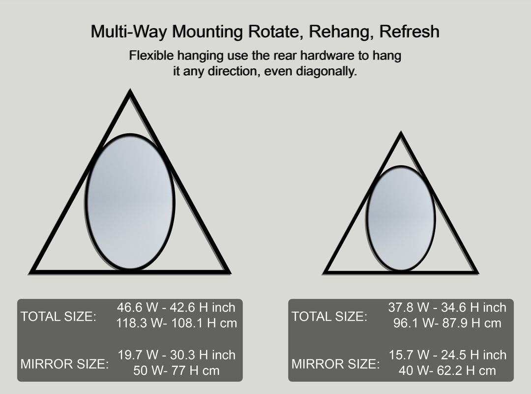 Triangle Frame Oval Wall Mirror – Modern Geometric Accent