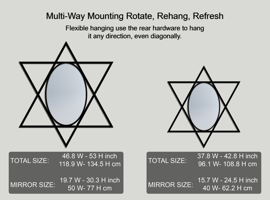 Star Shape Geometric Oval Wall Mirror