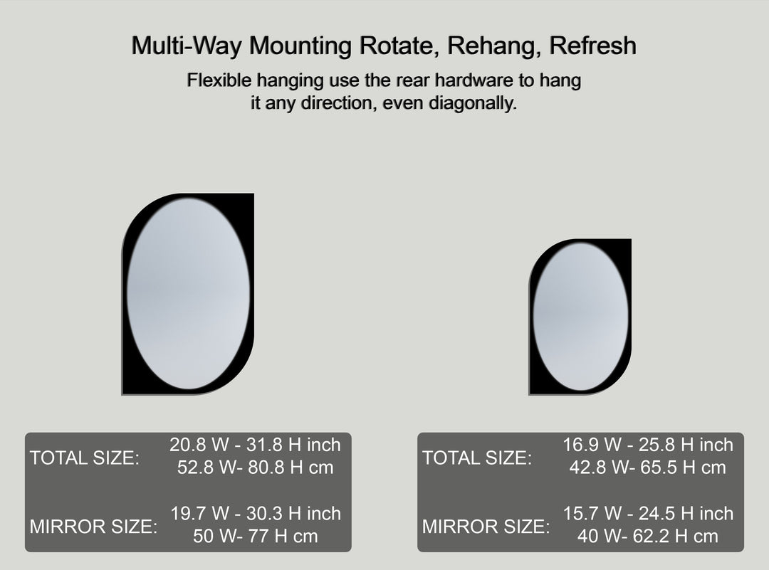 Asymmetry Edge Oval Wall Mirror – Modern Curved Frame Design