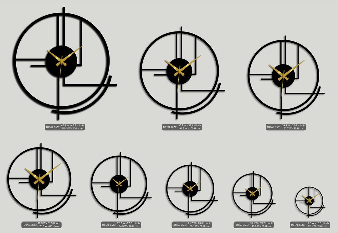Modern Circular Abstract Line Metal Wall Clock