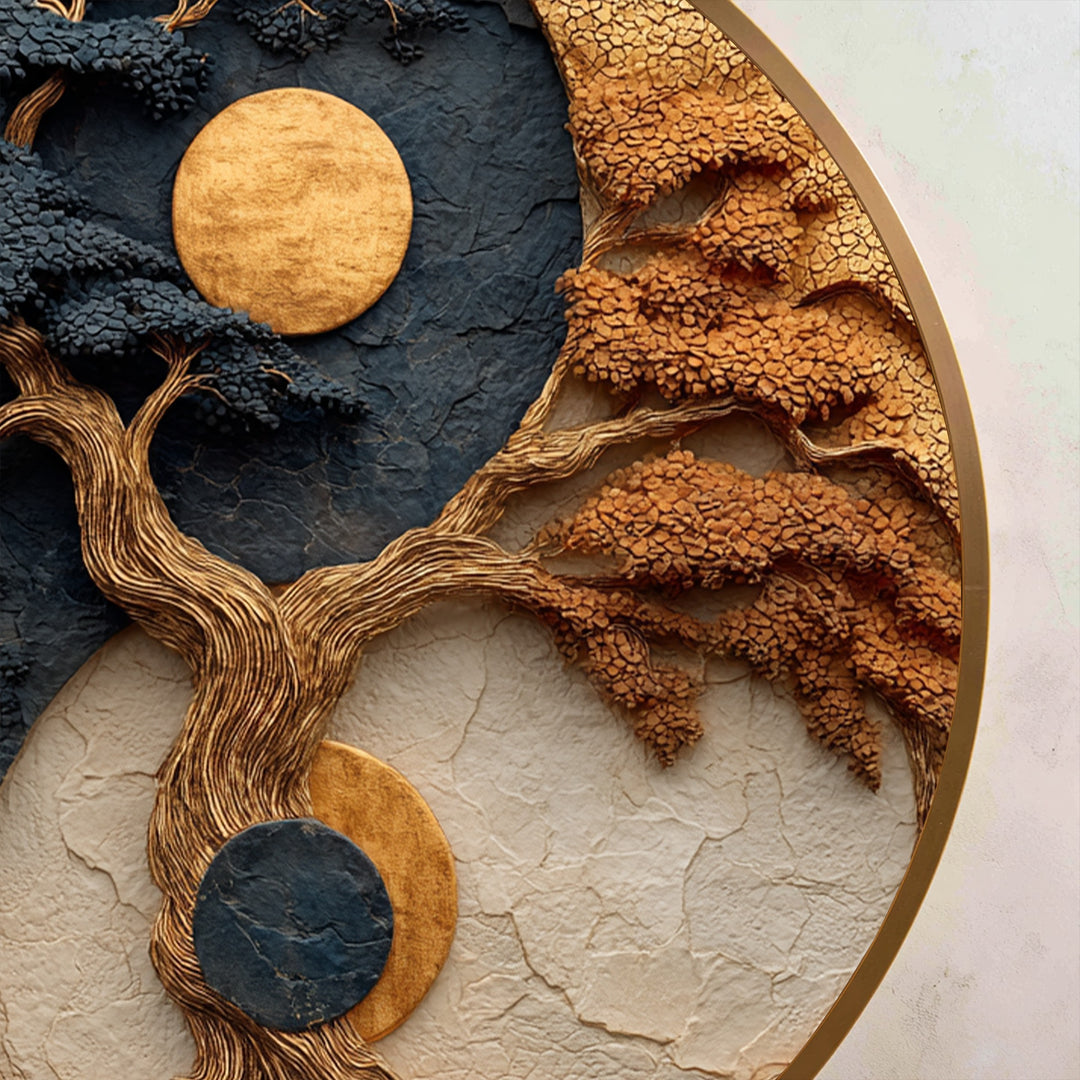 modern celestial tree oil painting