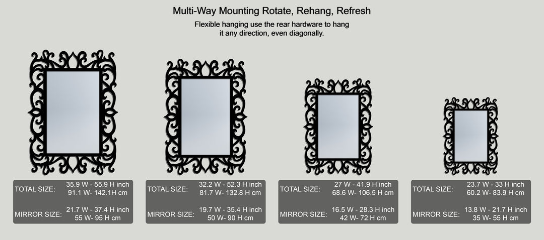 Chiave greca rotonda decorativa Specchio da Parete – Decorazione da parete con specchio classico moderno