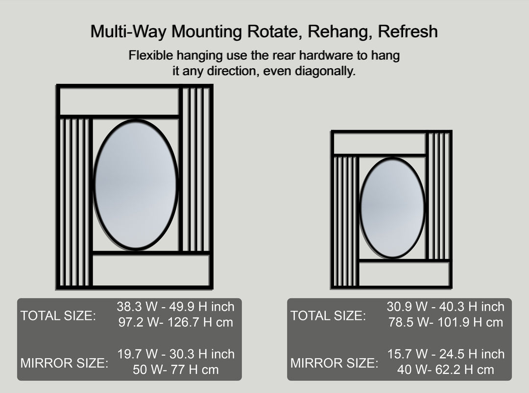 Décoration ronde à motif grec Miroir Mural–Décoration murale miroir classique moderne