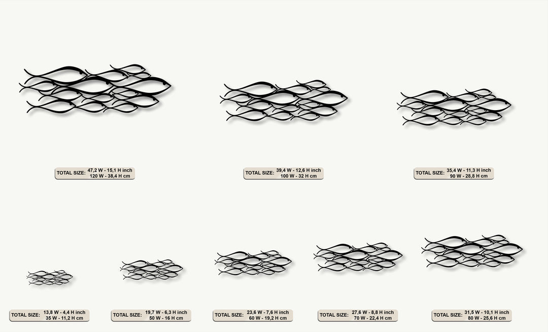 Minimalist School of Fish – Abstract Metal Wall Art