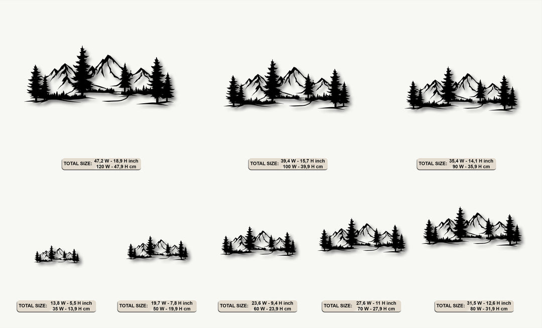 Mountain Forest Landscape Metal Wall Art – Nature Panorama Decor