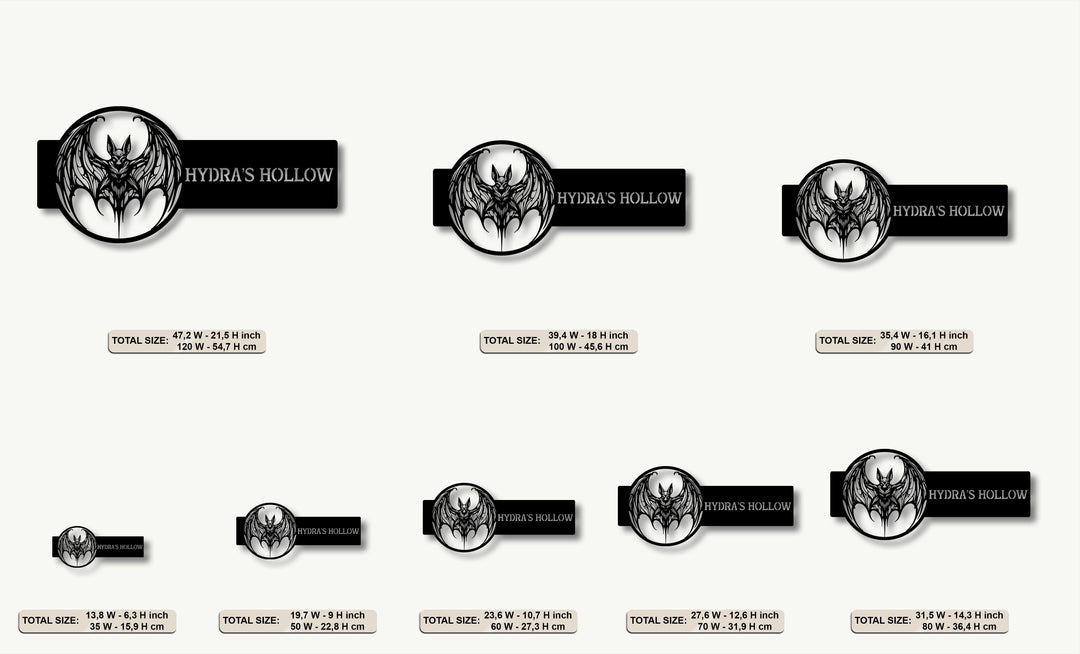 Personalized Bat Metal Wall Art – Custom Gothic Name Sign