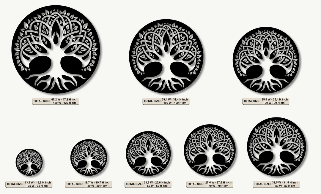 Sacred Tree of Life Circle – Celtic Inspired Metal Wall Art