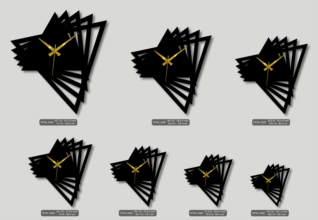 Abstract Origami Geometric Modern Metal Wall Clock