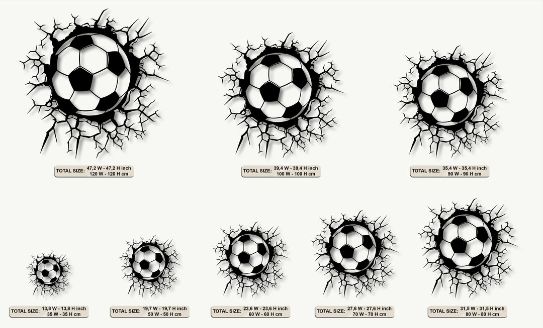 Breaking Wall Soccer Ball – Dynamic Sports Metal Wall Art