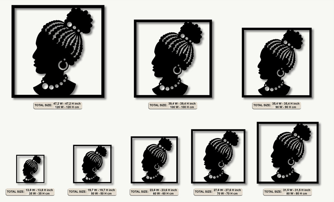 Elegant African Woman Silhouette – Cultural Metal Wall Art