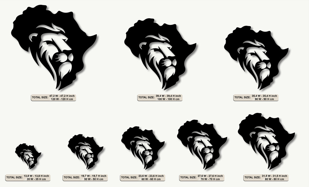 Lion Within Continent – Africa Map Metal Wall Art
