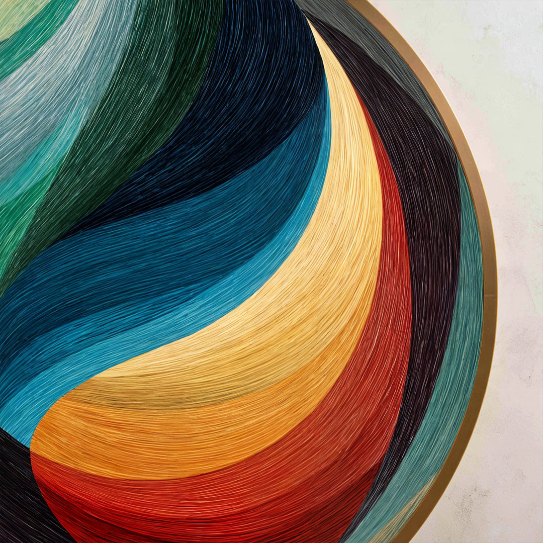 Flux chromatique–Rond abstrait moderne Tableau Peinture à l’huile