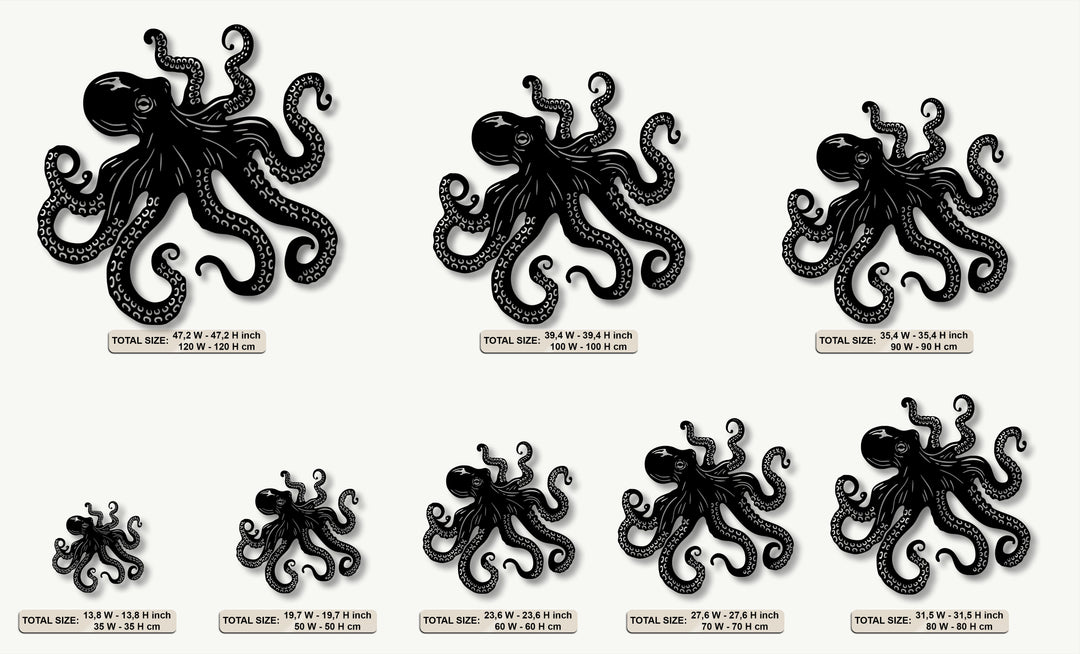 Octopus Tentacles Metal Wall Art – Nautical Ocean Decor