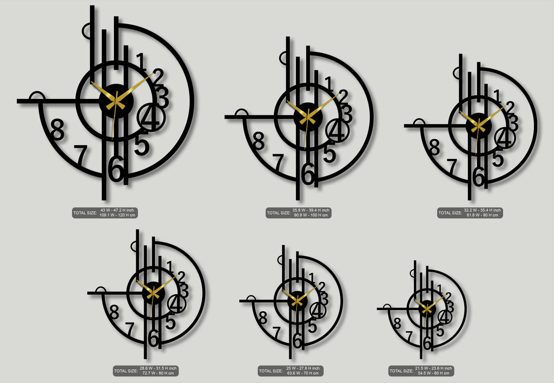 Abstract Geometric Number Modern Metal Wall Clock