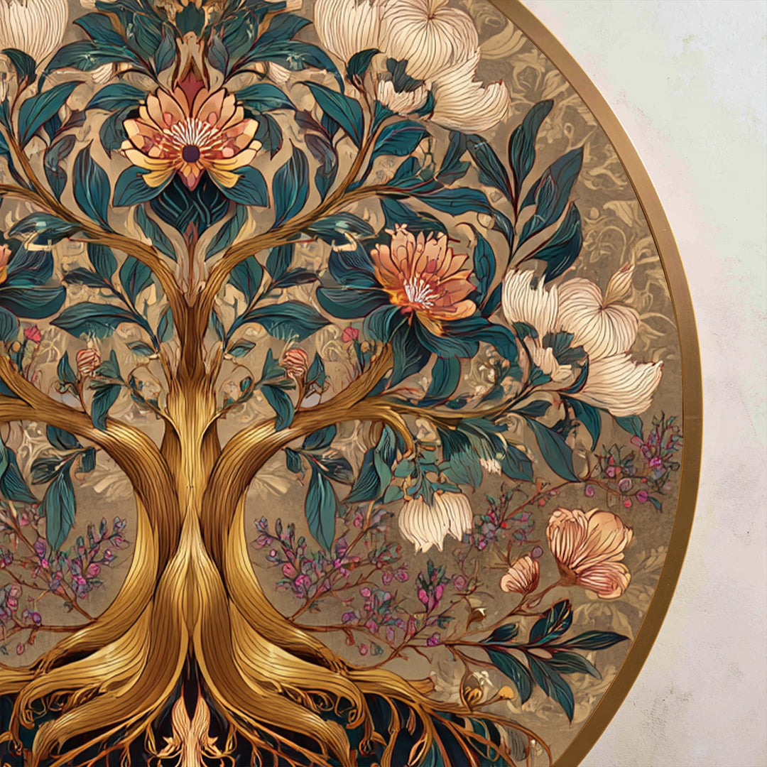 Ornate Bloom – Decorative Floral Tree Oil Painting