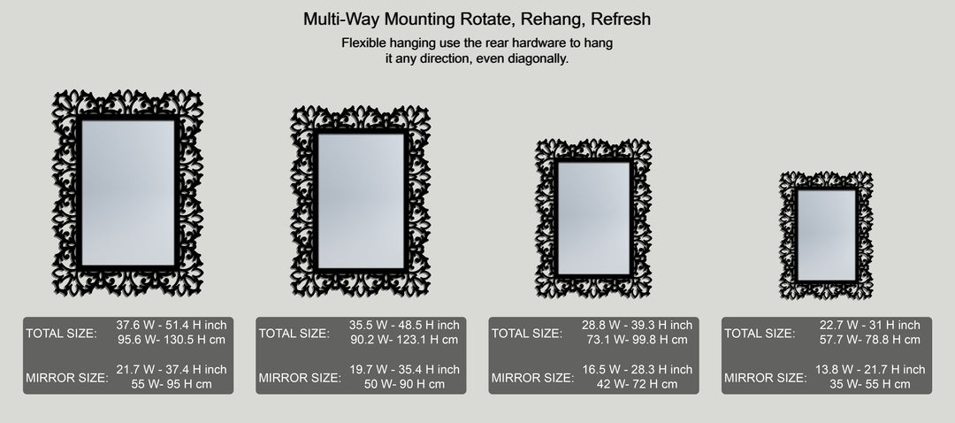 Chiave greca rotonda decorativa Specchio da Parete – Decorazione da parete con specchio classico moderno