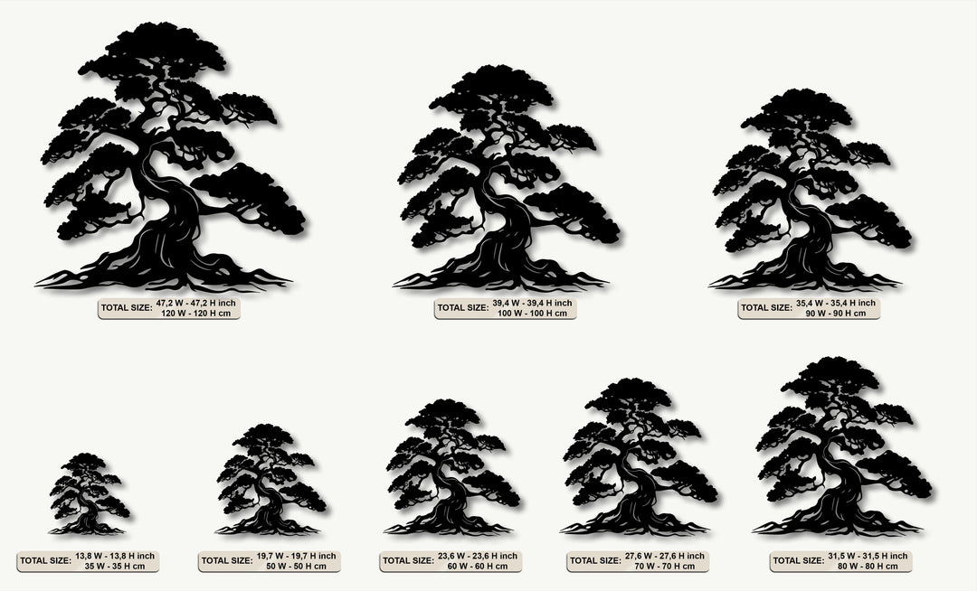 Timeless Bonsai Spirit – Nature-Inspired Tree Metal Wall Art