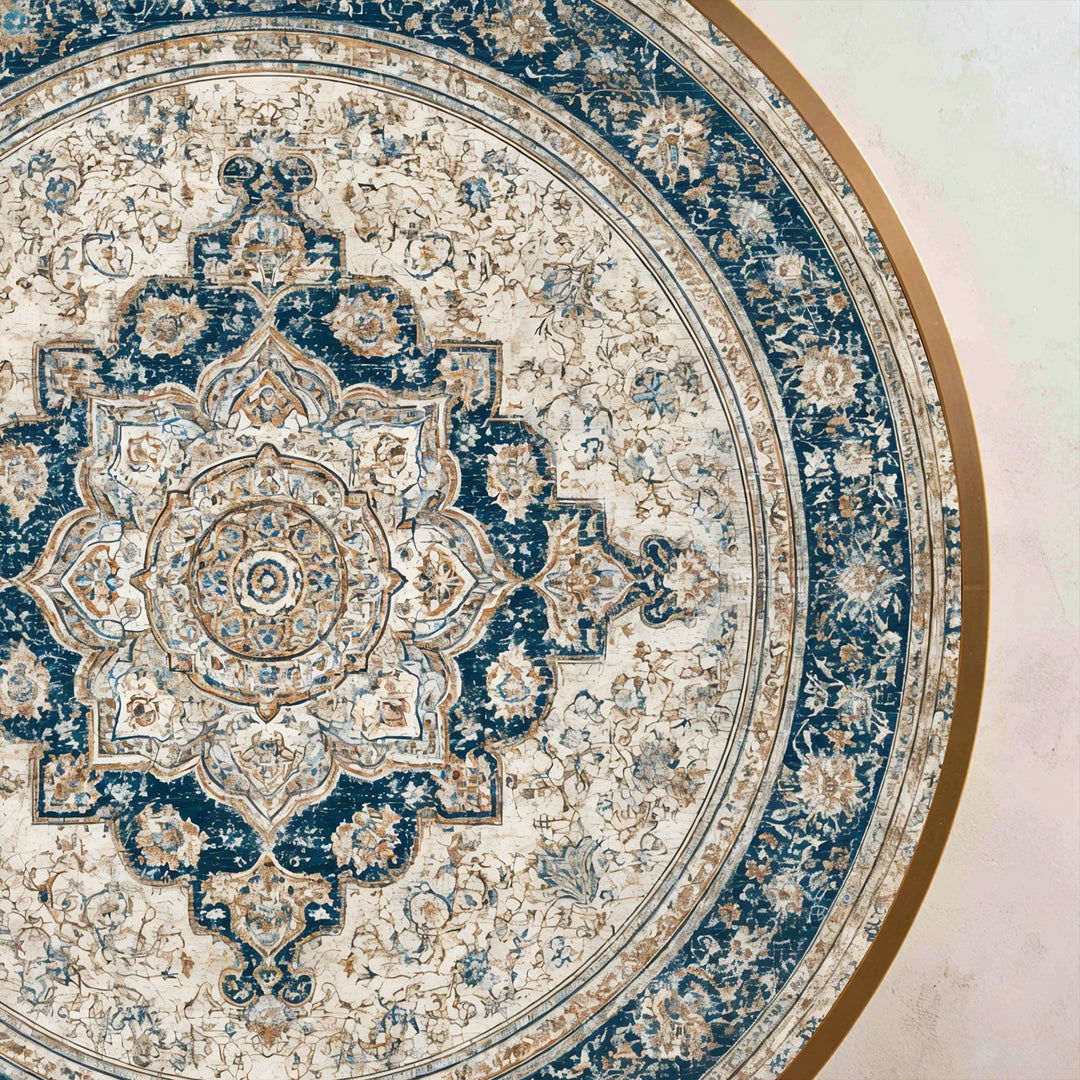 Elegancia imperial: Mandala persa vintage redondo Cuadro al óleo