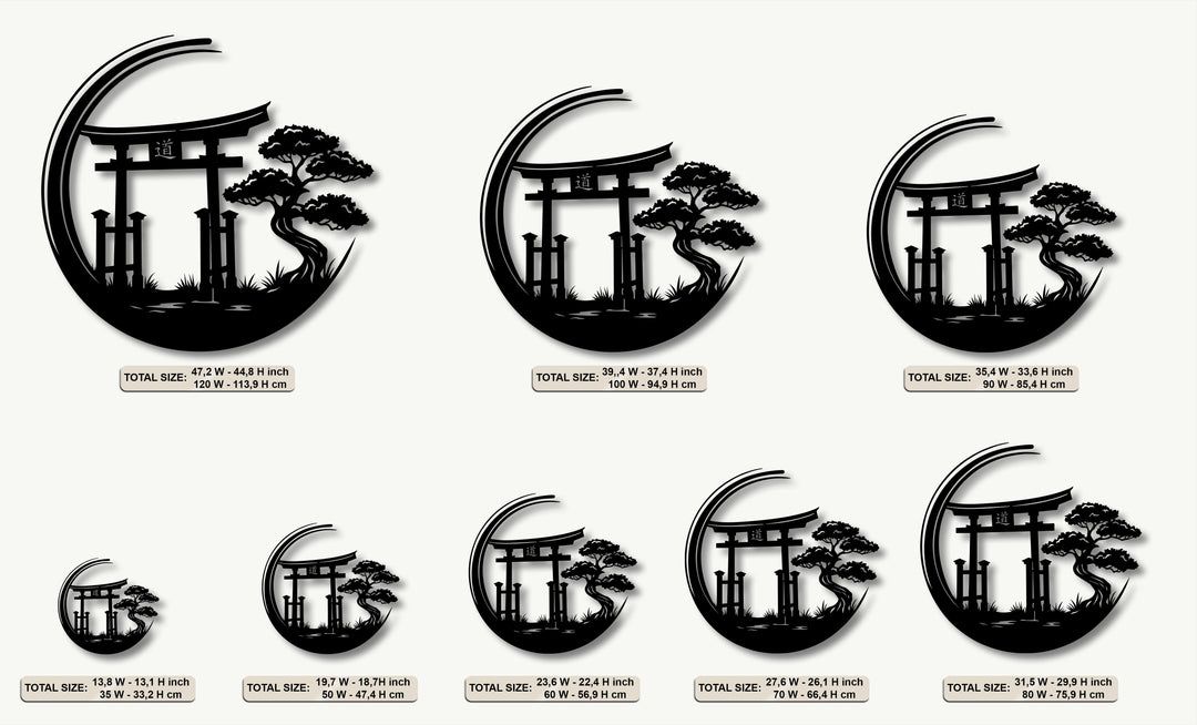 Zen Garden Torii Gate Metal Wall Art – Japanese Style Decor