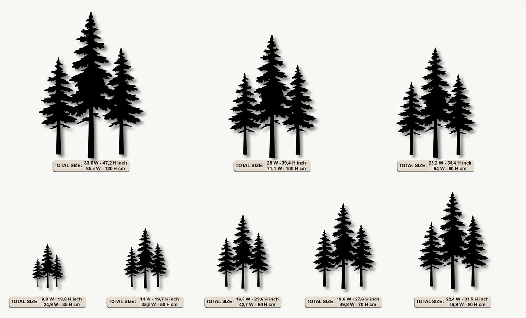 Pine Forest Silhouette Metal Wall Art